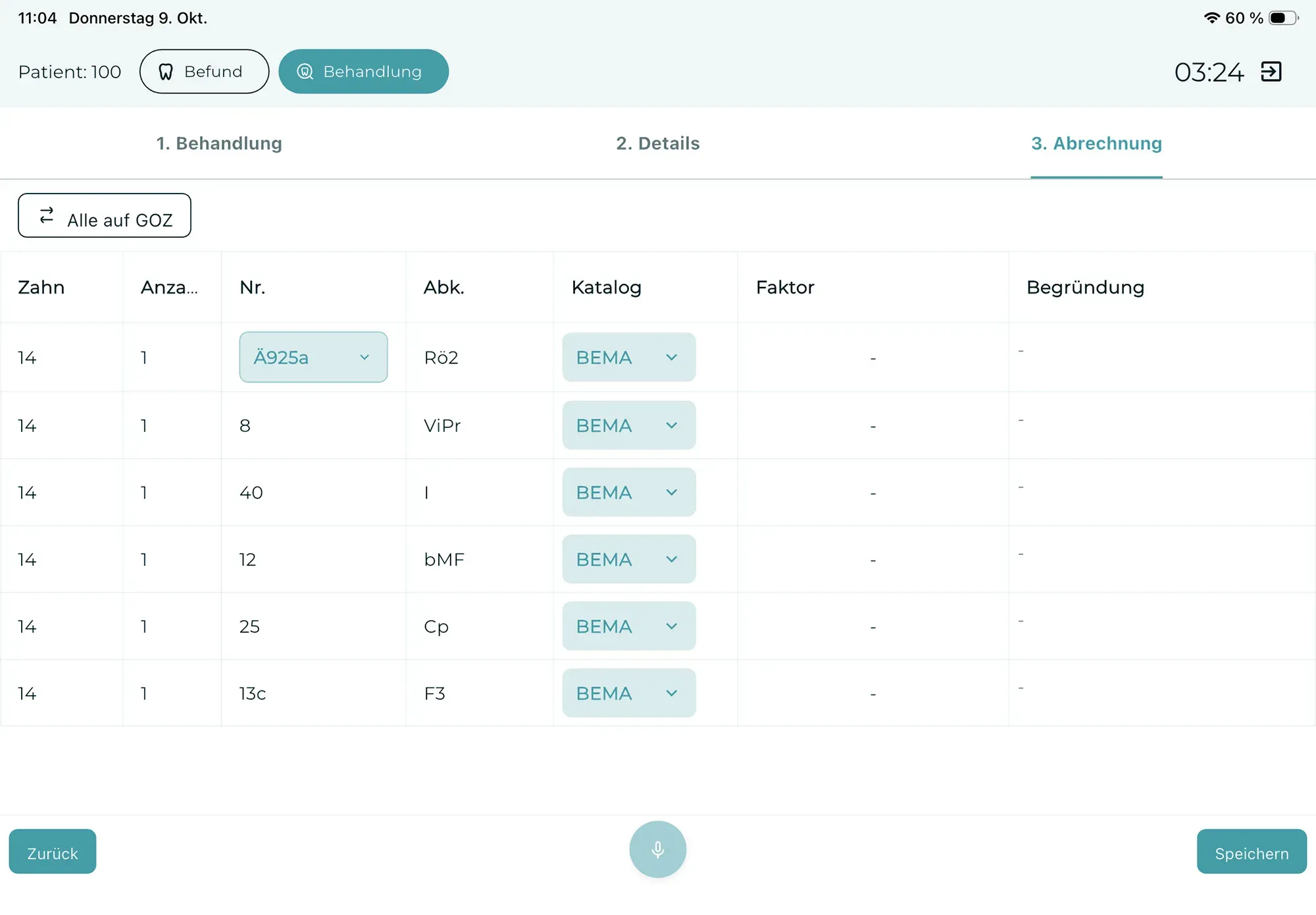 Doctos App – Abrechnung